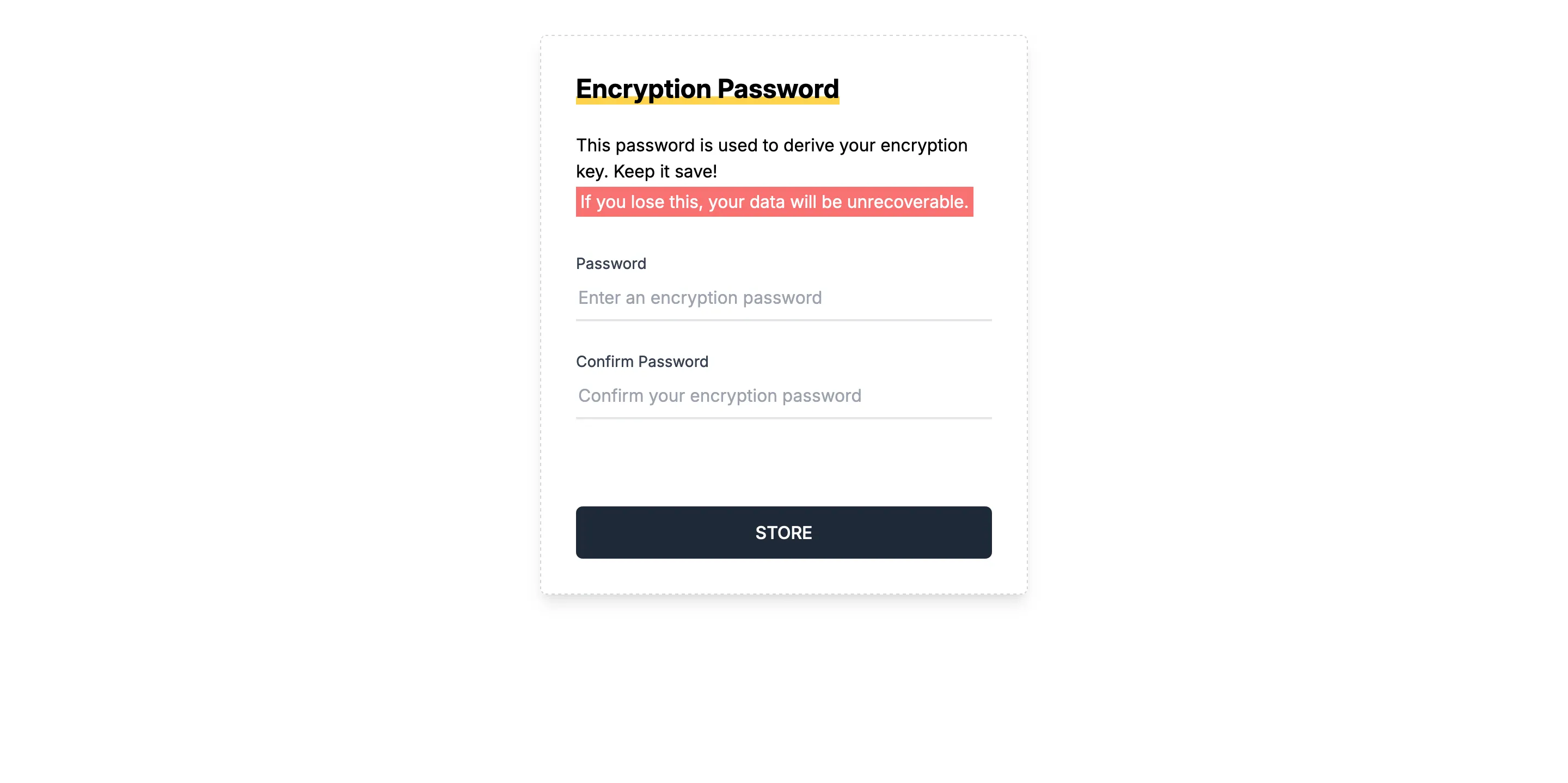 Encryption page