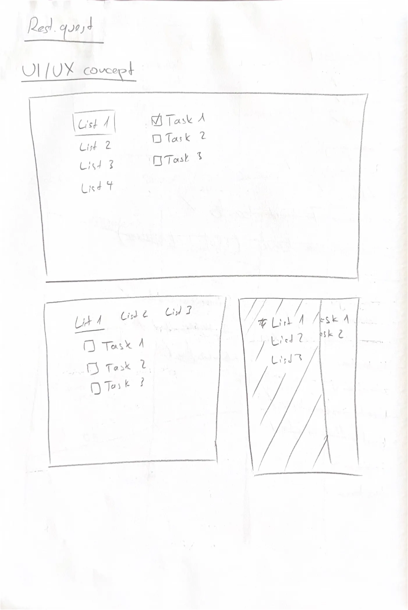 Screenshot of UX concept