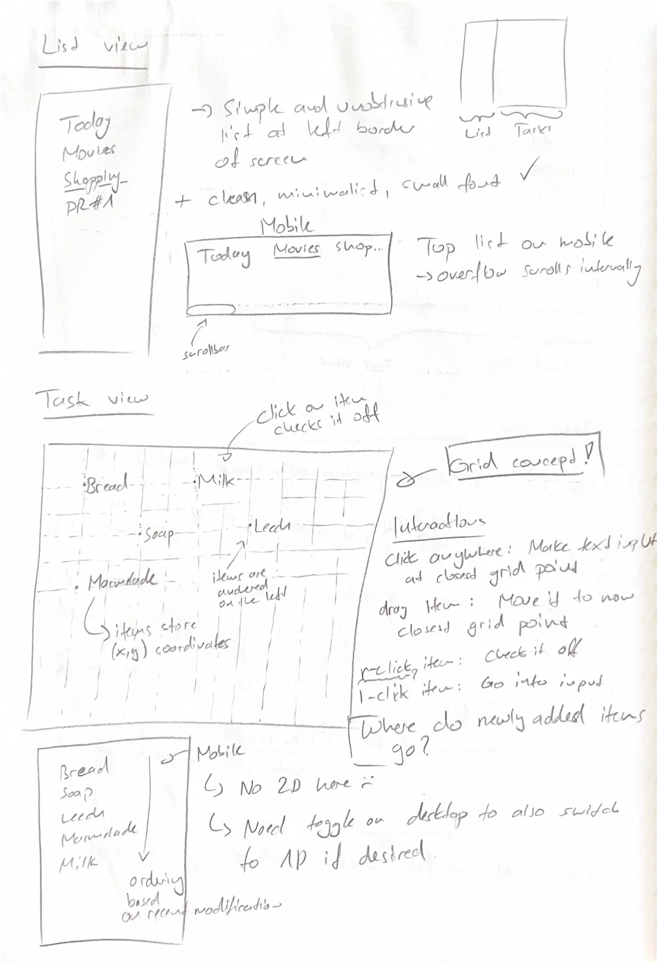 Screenshot of UX concept